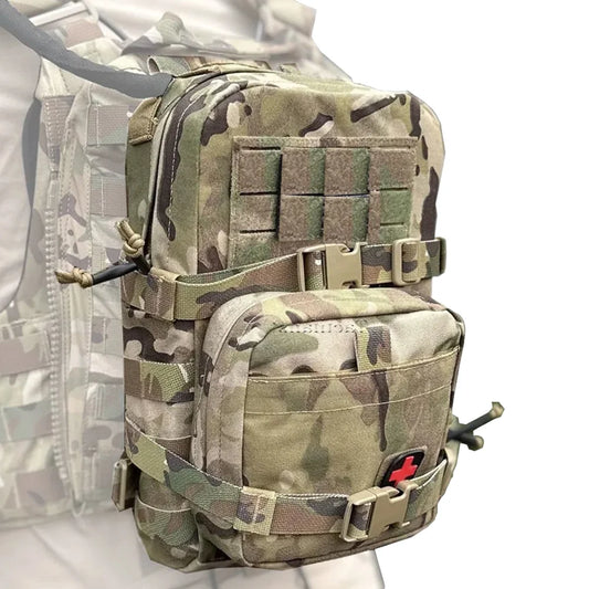 Mini Tactical MOLLE Hydration Pack & IFAK Medical Pouch 2-in-1 Rip-Away Bag