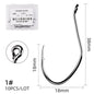 10Pcs Fishing Hooks Barbed Carbon Steel Circle Hook 6/0-10 Catfish Tackle