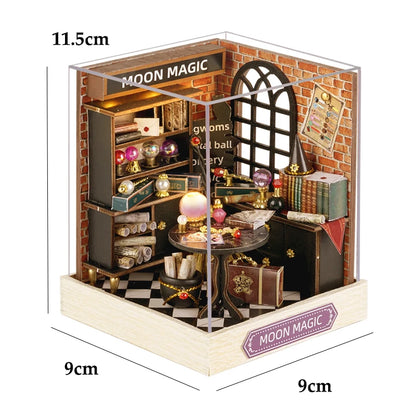 DIY Wooden Dollhouse Christmas Lodge Miniatures with LED Lights Assembly Model Gift - EXPROTAS
