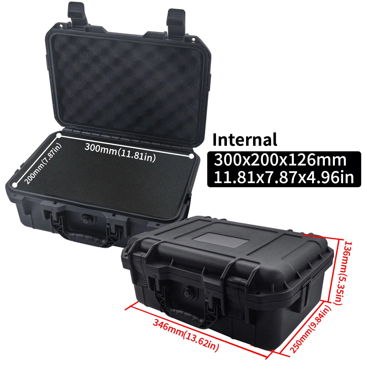 1pc Waterproof Hard Carry Case Bag Tool Case With Pre-cut Sponge Storage Box Safety Protector Organizer Hardware Toolbox-EXPROTAS