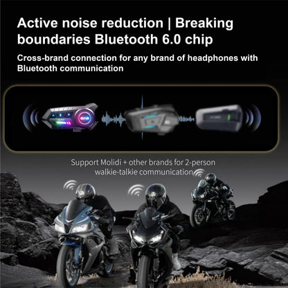 Motorcycle Helmet Bluetooth Headset X3 Pro 1000m 2-Rider Intercom IPX6