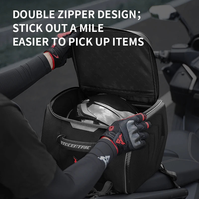 Motocentric Waterproof Motorcycle Helmet Bag Multifunction Motorcycle Rear Seat Bag High Capacity Motorcycle Bag Rider Backpack