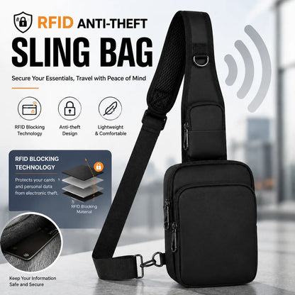 Anti Theft Bag Sling Crossbody for Men RFID Travel Shoulder Chest Bag