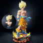 Dragon Ball Z Goku Figure JT Statue LED Base Super Saiyan with Replaceable Heads Gift