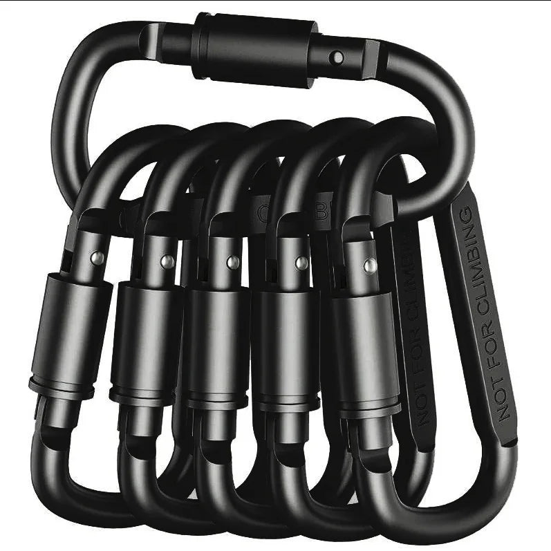 6PCS Outdoor Keychain Clip Carabiner Set for Camping EDC Survival Hiking