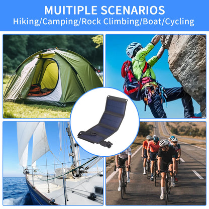 Portable Solar Panel 5V USB Charger Foldable for Camping Hiking Phone Power Bank
