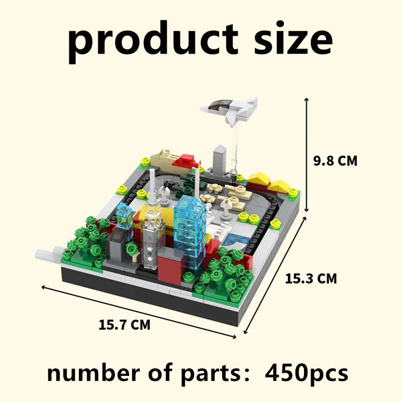 Moc Building Block Train Track Plastic Desktop Ornament Toy - Unisex