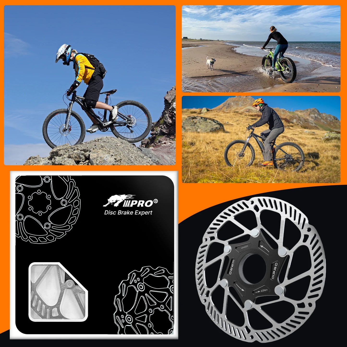 Center Lock Disc Brake Rotor IIIPRO Stainless Steel Bicycle MTB Road
