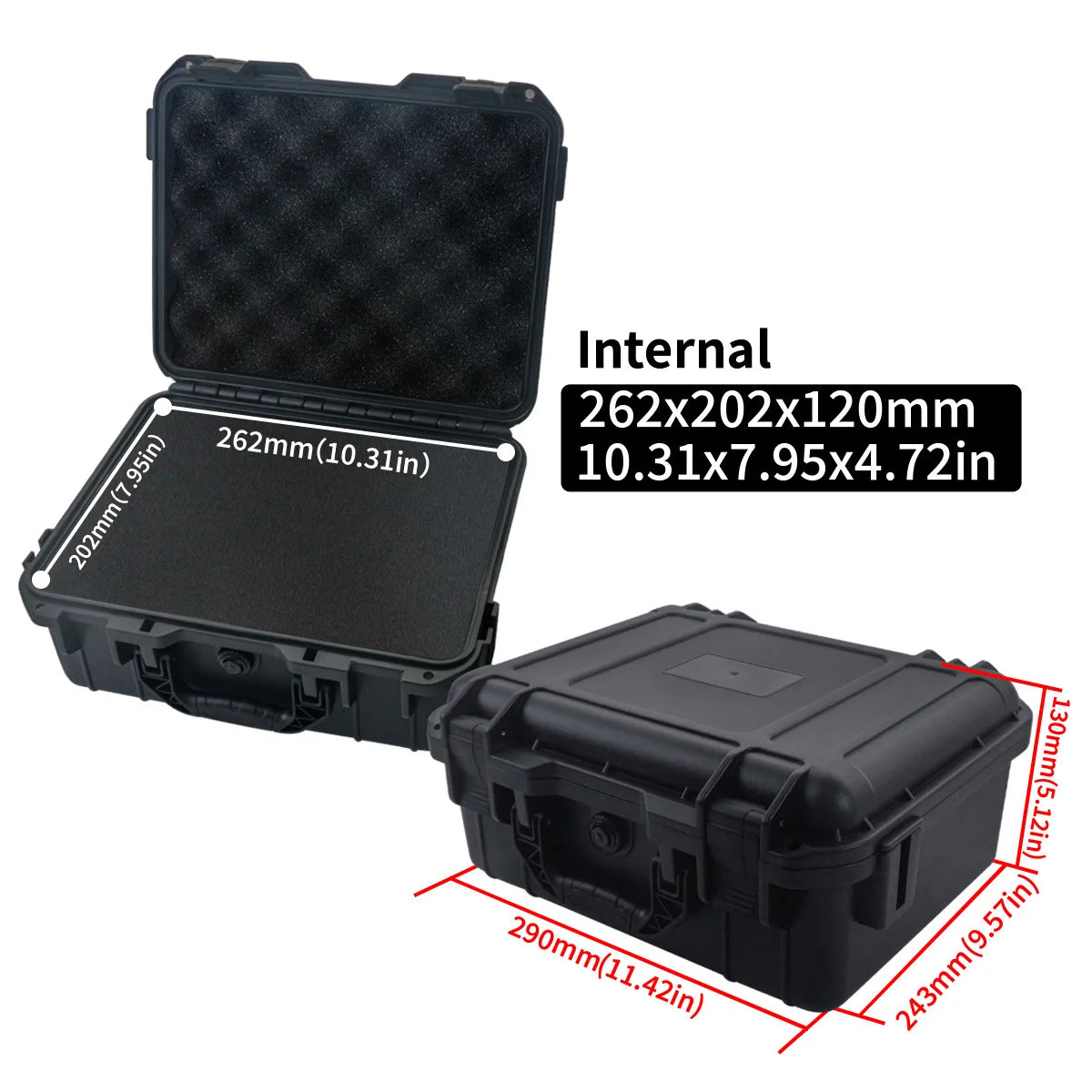 1pc Waterproof Hard Carry Case Bag Tool Case With Pre-cut Sponge Storage Box Safety Protector Organizer Hardware Toolbox-EXPROTAS