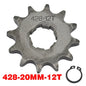 Chain 428# 17mm 20MM 10t 11T 12t 13T 14T 15t 16t 17T 18t 19T Motorcycle Sprocket