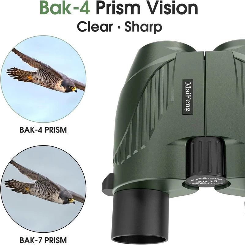 20x25 HD Pocket Binoculars Waterproof Compact Hunting Camping Outdoor Optics