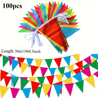100/300/500Pcs Birthday Party Flags Pennant Banner Outdoor Decoration