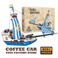 Black Pirate Ship Building Blocks MOC Sailboat 3D Boat Brick Model Toy Set