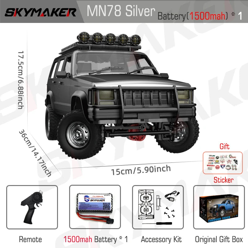 MN78 1:12 RC Car 4WD Off-Road RTR 2.4G Remote Control Truck for Boys Gift