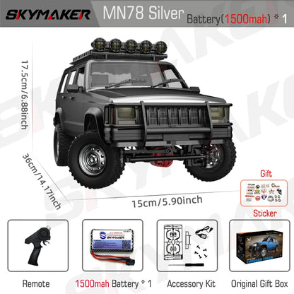 MN78 1:12 RC Car 4WD Off-Road RTR 2.4G Remote Control Truck for Boys Gift