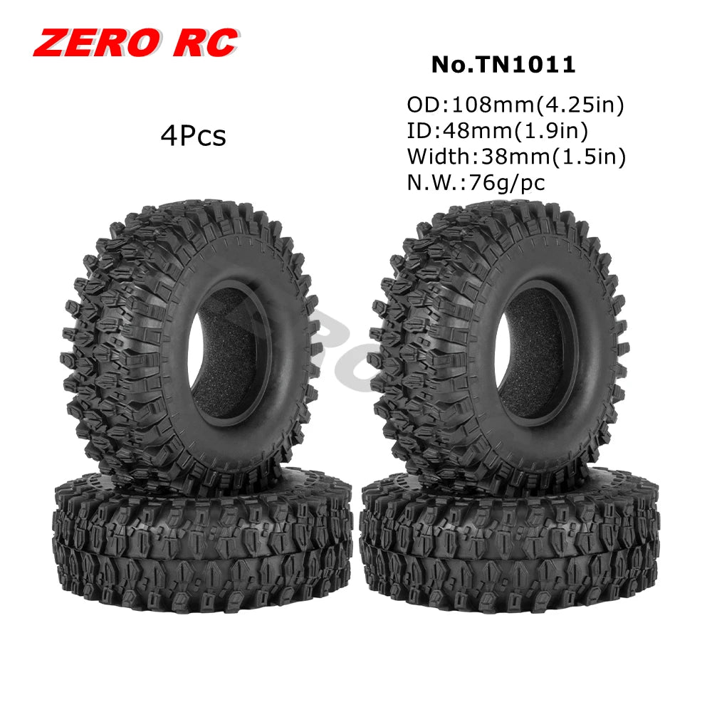 1.9" Crawler Tire for 1/10 RC Car Axial Traxxas D90 SCX10 Wheels