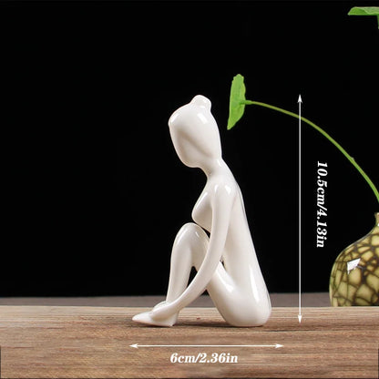 Abstract Ceramic Yoga Figurine 12 Styles Porcelain Lady Statue Home Decor Art