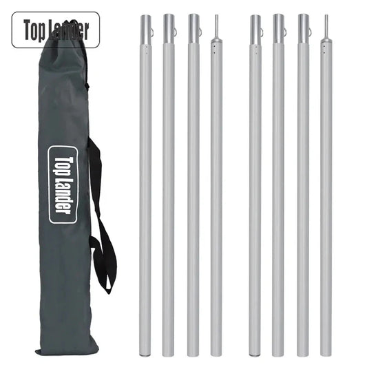 2M Adjustable Tarp Poles Aluminum Tent Awning Camping Canopy Support Rods