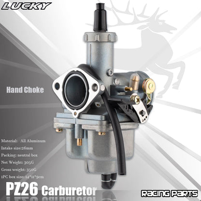 PZ26 Carburetor 26mm For Honda CB125 XL125S TRX250 CRF XR100 125cc 150cc ATV
