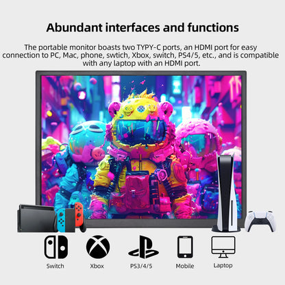 ZSUS 10.5" Portable Monitor 1280P 100% sRGB for PS5 Xbox Switch PC