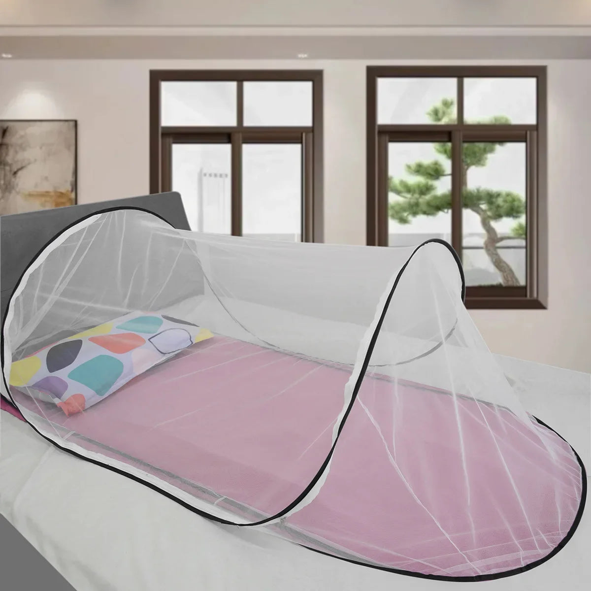 with encrypted mesh and adjustable mosquito net Single dormitory camping mosquito net, installation free, foldable and portable,-EXPROTAS