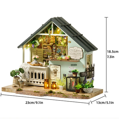 Wooden DIY Mini Dollhouse 3D Puzzle Room Kit with Furniture Birthday Gift - EXPROTAS