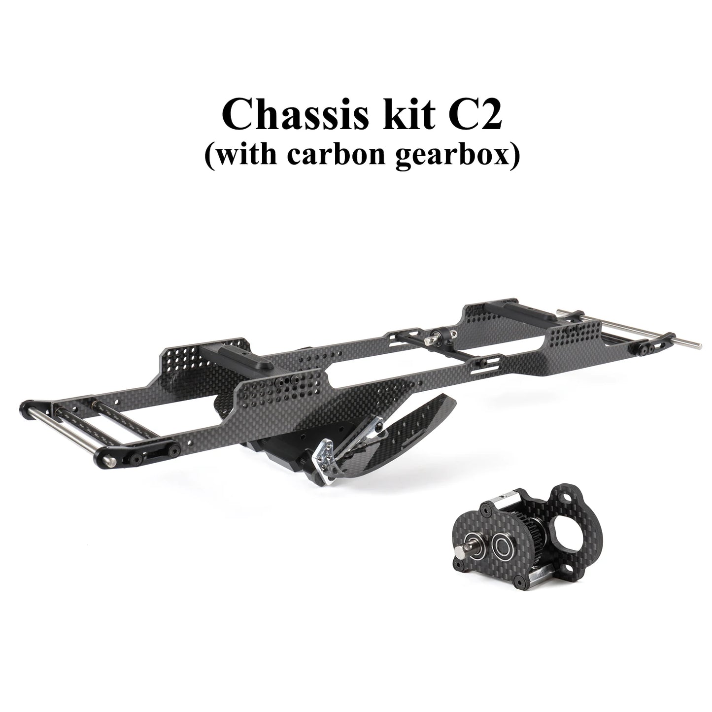 Carbon LCG Chassis Kit Delrin Skid Plate 1/10 RC Crawler Capra SCX10 II Comp