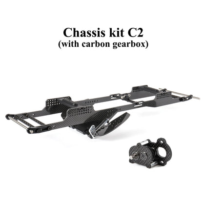 Carbon LCG Chassis Kit Delrin Skid Plate 1/10 RC Crawler Capra SCX10 II Comp