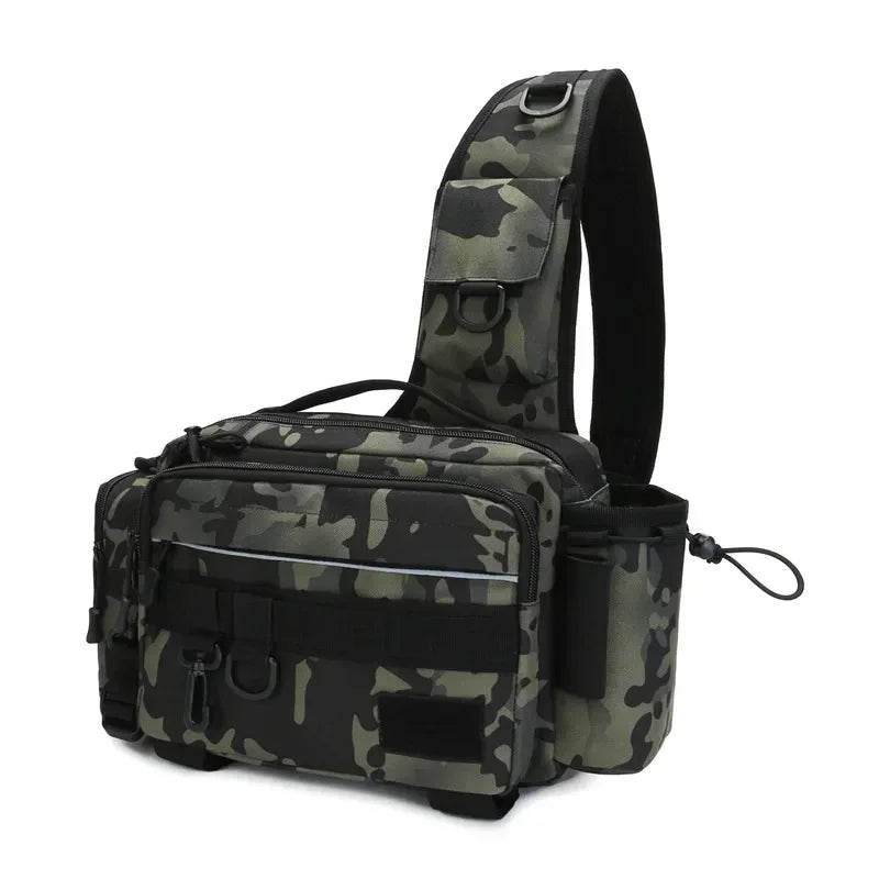 Fishing Rod Bag with Shoulder Strap Folding Tackle Storage Case Outdoor