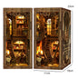 DIY Wooden Book Nook Mini Dollhouse 3D Puzzle Kit Bookshelf Insert Decor Gift - EXPROTAS