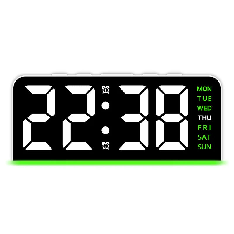 Mood Light Digital Alarm Clock USB LED Snooze Temperature Display 12/24H
