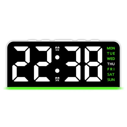 Mood Light Digital Alarm Clock USB LED Snooze Temperature Display 12/24H