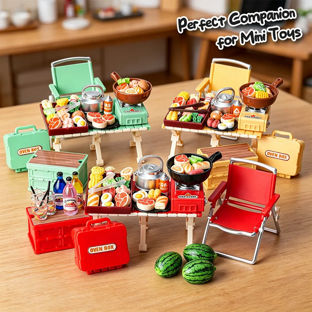 Miniature Camping Picnic Model Set Dollhouse Accessories DIY Craft