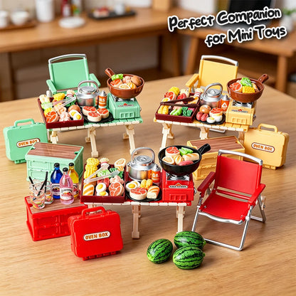 Miniature Camping Picnic Model Set Dollhouse Accessories DIY Craft
