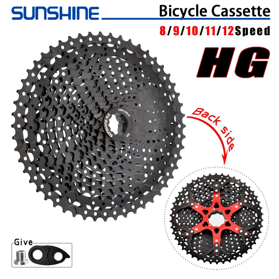 SUNSHINE MTB Cassette Shimano HG 8–12 Speed Wide Range Black Sprocket - EXPROTAS