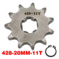 Chain 428# 17mm 20MM 10t 11T 12t 13T 14T 15t 16t 17T 18t 19T Motorcycle Sprocket