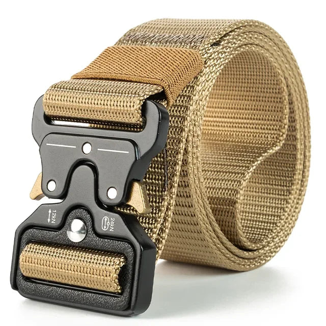 Men's Buckle Tactical Belt Red Ears Plastic Multifunctional Military Canvas
