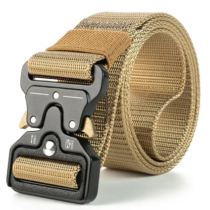 Men's Buckle Tactical Belt Red Ears Plastic Multifunctional Military Canvas