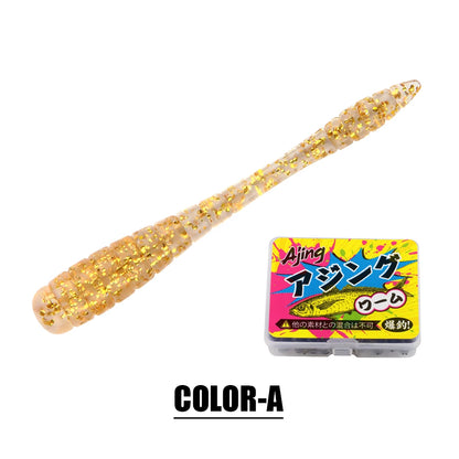 Ajing Soft Fishing Lure TPR Glow Worm Rockfish Bass Bait 20Pcs Set