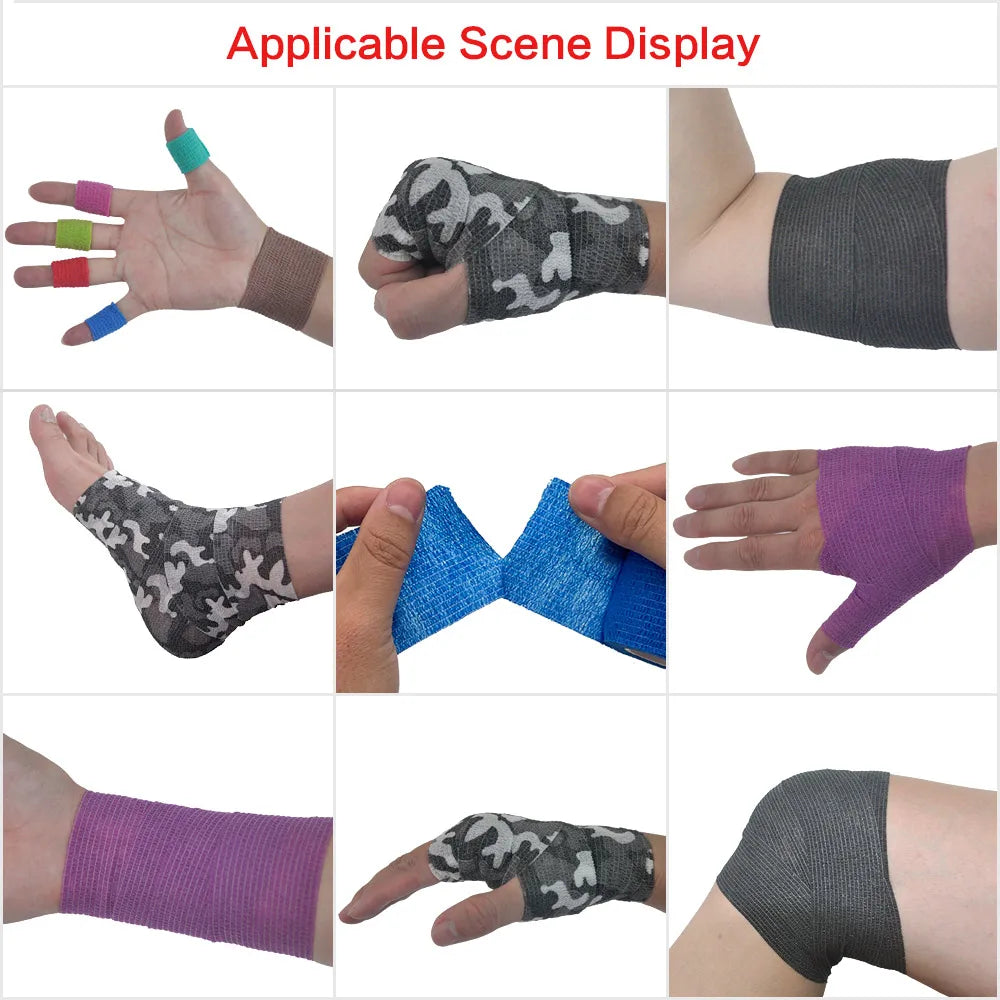 Elastic Grip Wrap Self Adhesive Camouflage Tape 450cm Sports Bandage