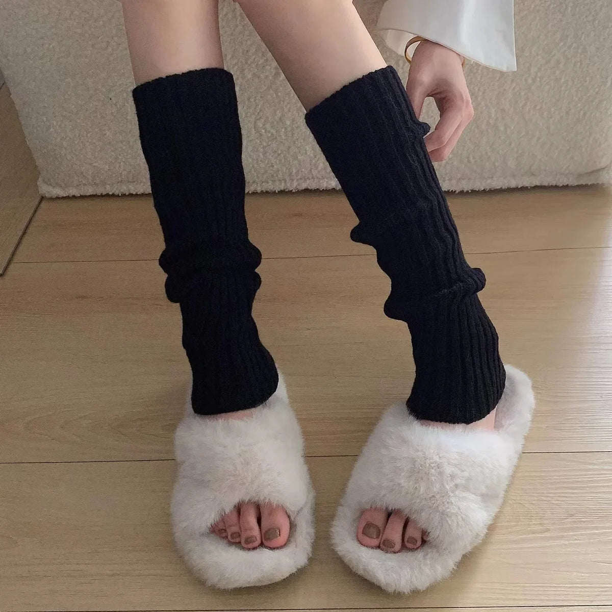 72cm Knitted Leg Warmers Y2K Warm Foot Cover Winter Socks Women Cuffs