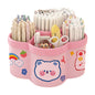Rotating Pen Holder Large Capacity Desk Organizer Storage Box for Brushes