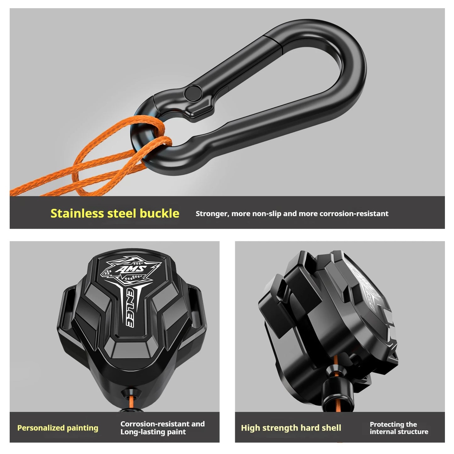 Retractable MTB Bicycle Tow Rope ENLEE Pull Strap with Hook