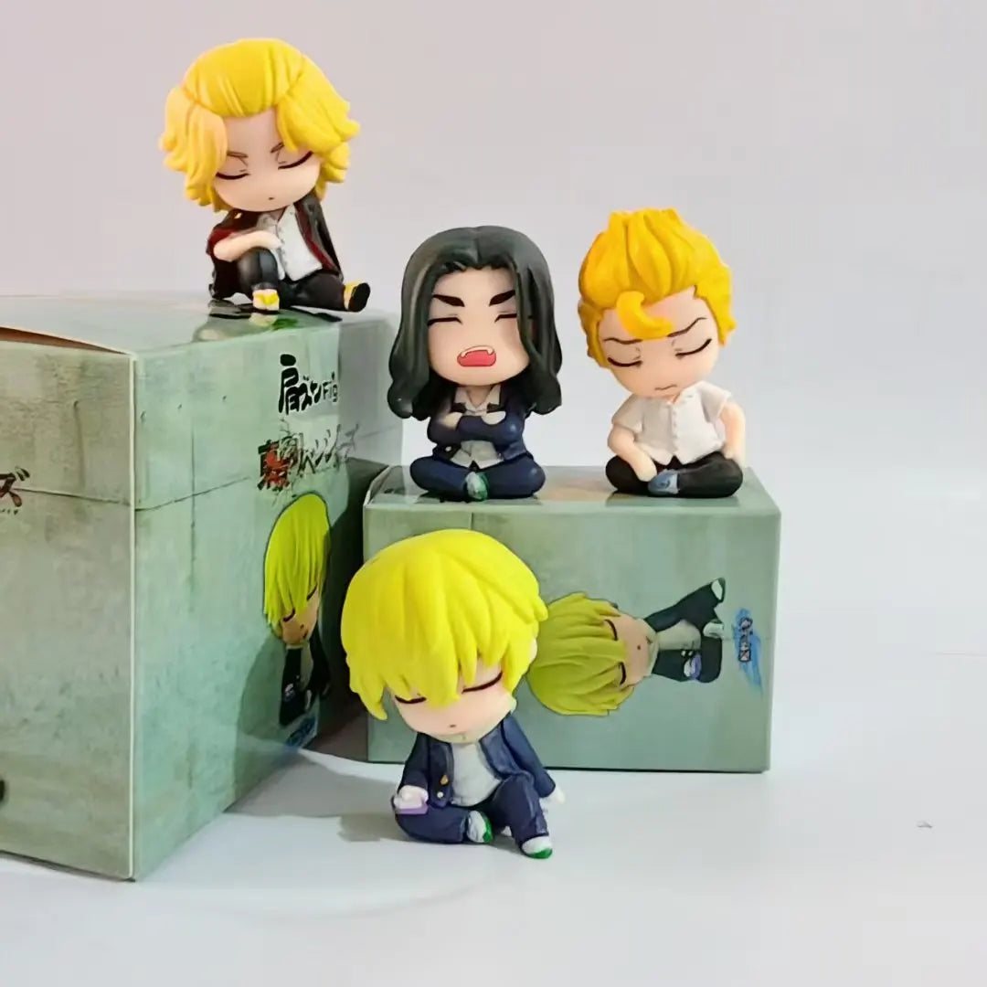 4pcs Anime Sleeping PVC Figure Set Cute Collectible Models