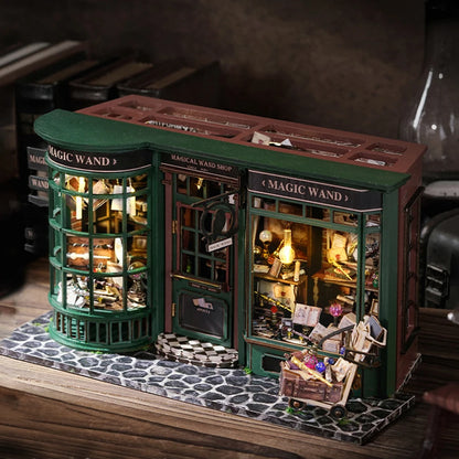 Magic Shop DIY Wooden Dollhouse Miniature Doll House Kit with Furniture Roombox Retro Home Model Toy for Children Gift-EXPROTAS