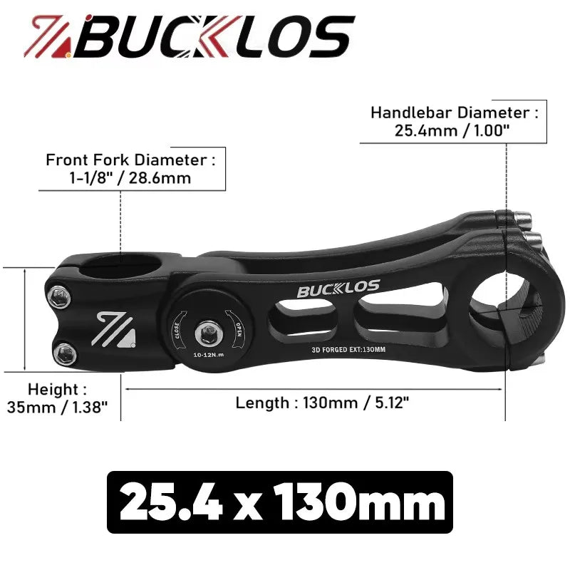 Adjustable Bicycle Handlebar Stem BUCKLOS 3D Forged MTB Road Bike Riser