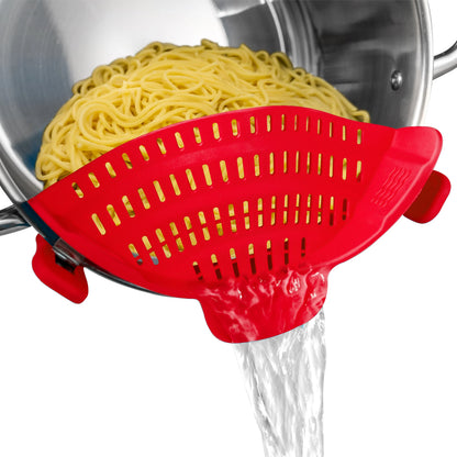 1pc Adjustable Silicone Clip-On Strainer for Pots Pans Bowls Kitchen