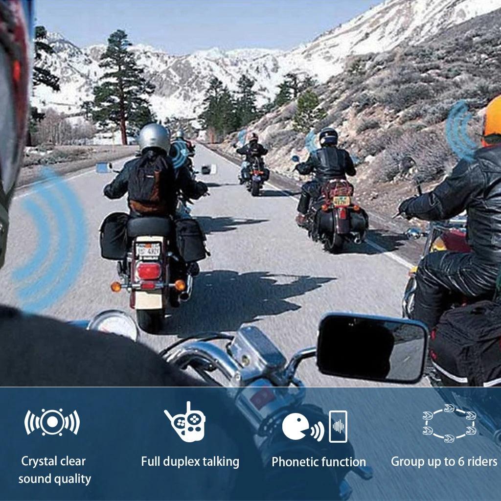 XiNOWY V6 PRO Motorcycle Bluetooth Intercom Helmet Headset 800m Waterproof 6 Riders Music