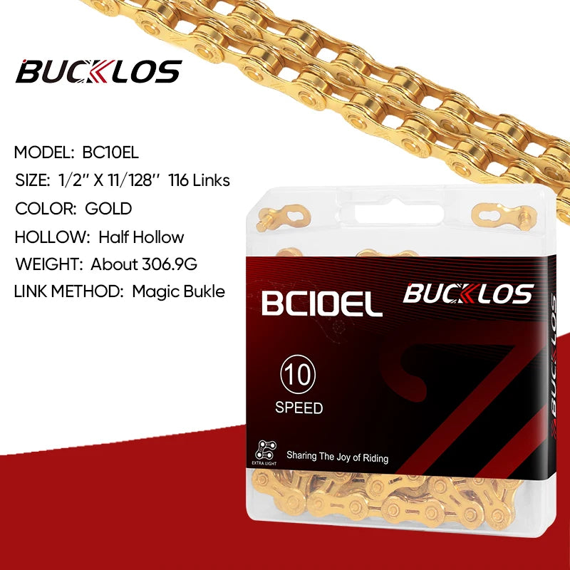 BUCKLOS 8-12 Speed Bike Chain MTB Road Bicycle Chain 116L Shimano SRAM