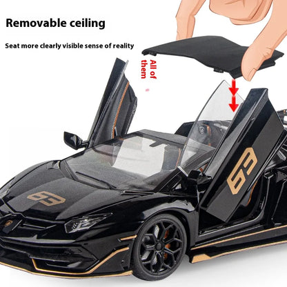 1:18 Scale SVJ63 Alloy Car Toy Model with Sound & Light Effects - Realistic Detail for Kids' Playtime & Collectors' Delight-EXPROTAS